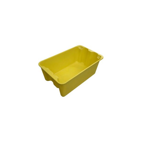 Mfg Tray Stack & Nest Storage Tote, 20-1/2 in L x 12-7/8 in W x 8 in H, Yellow, Fiberglass, 10 PK 7804085126 - main